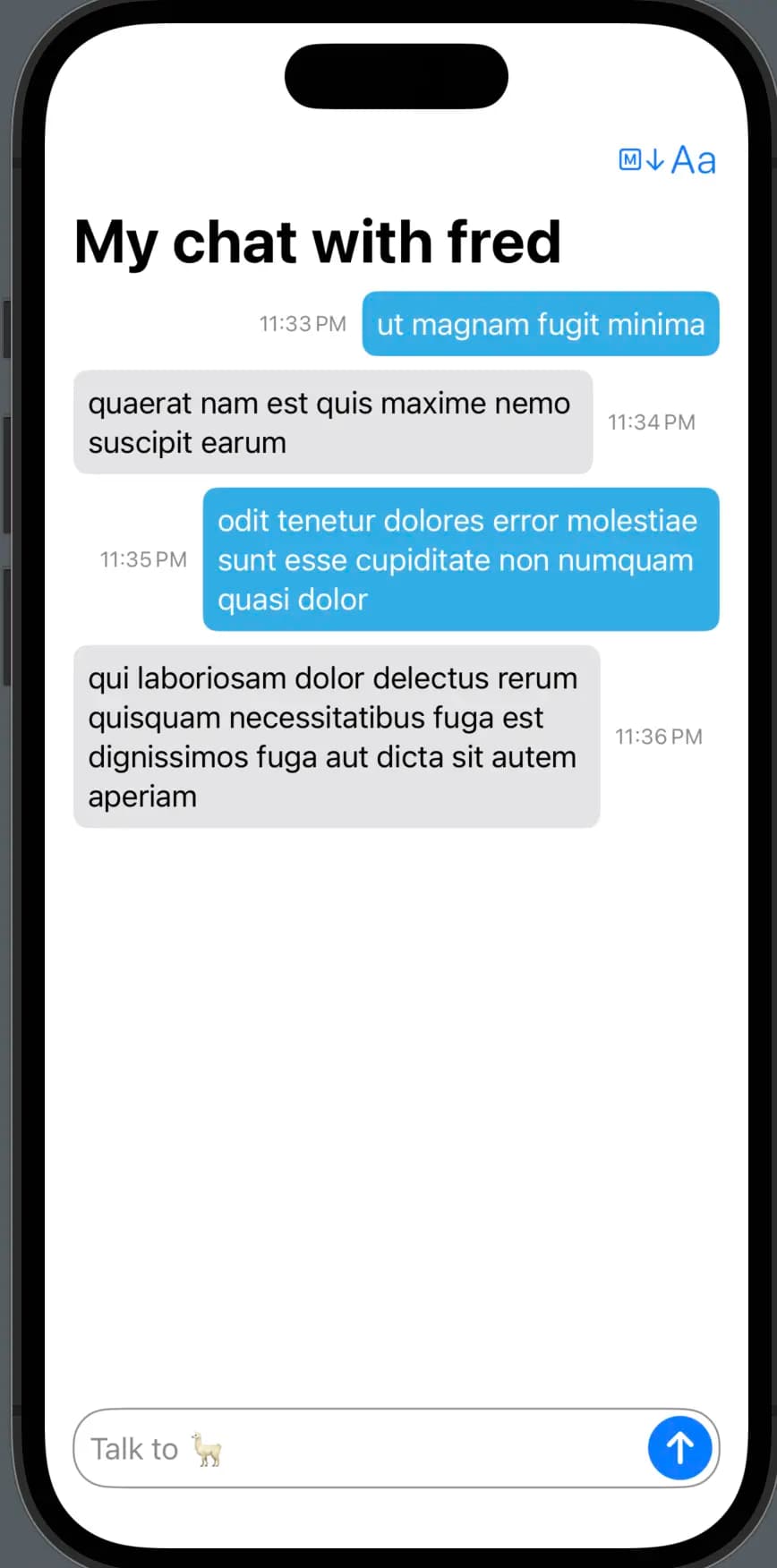 Not quite the messages app, but much more stable than the alternative frameworks